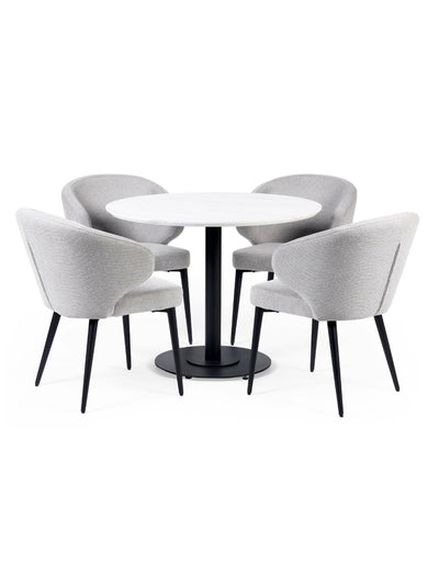Luca 100cm Round Dining Table White – Julian Bowen, view 9