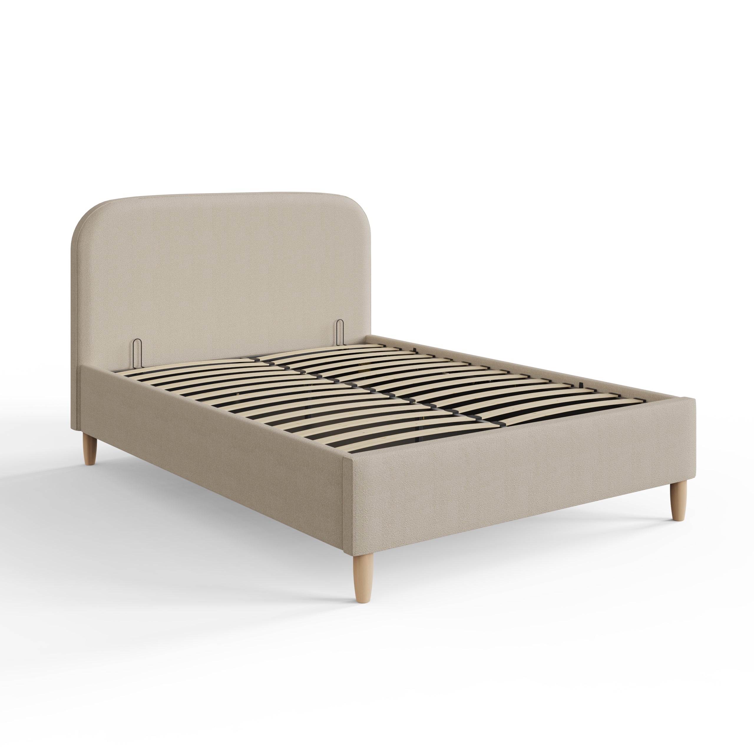 Florence Boucle Ottoman Bed Natural Stone – GFW, view 5
