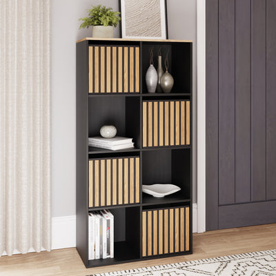 Kube 2X4 Storage Kube Black/Medium Oak – GFW, view 2