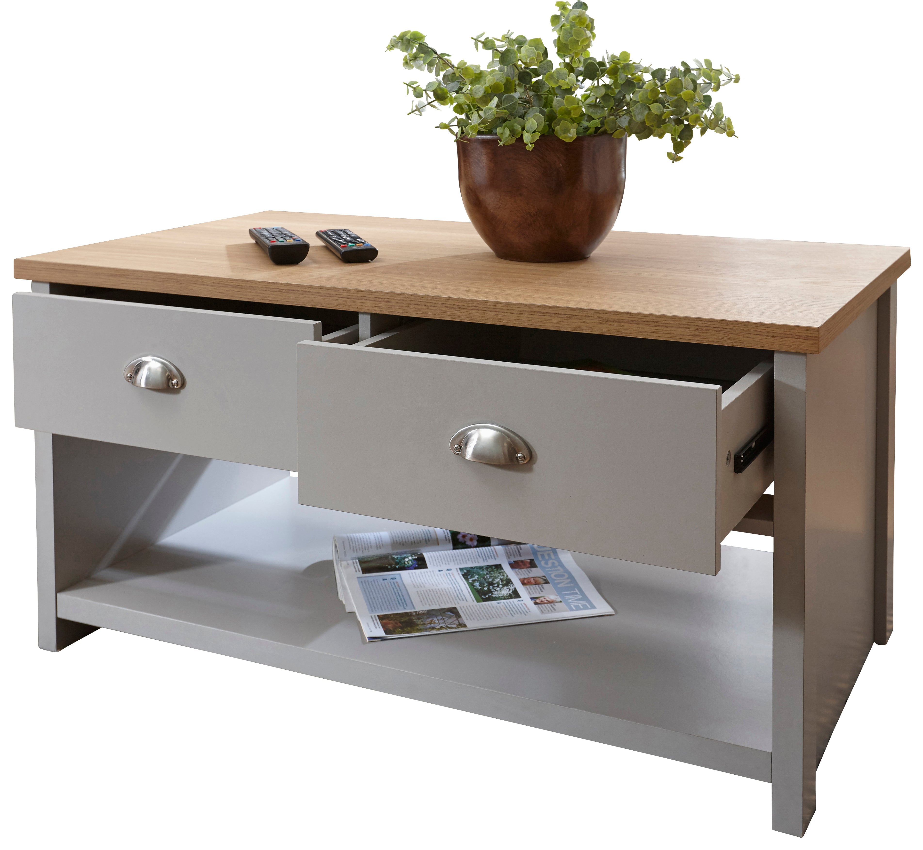 Lancaster 2 Drawer Coffee Table Grey – GFW, view 14