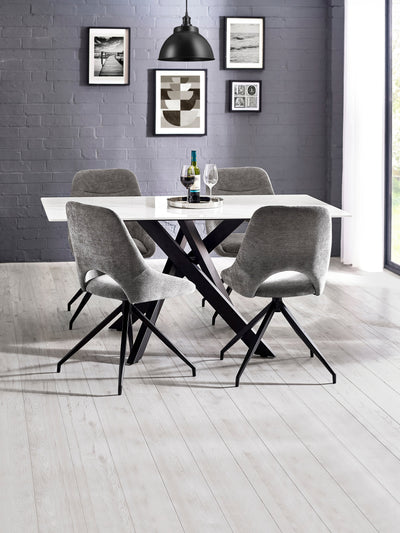 Jonah Grey Chenille Upholstered Dining Chairs (Set of 2) – Julian Bowen, view 9
