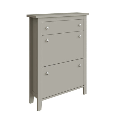 Deluxe Two Tier Shoe Cabinet – Grey