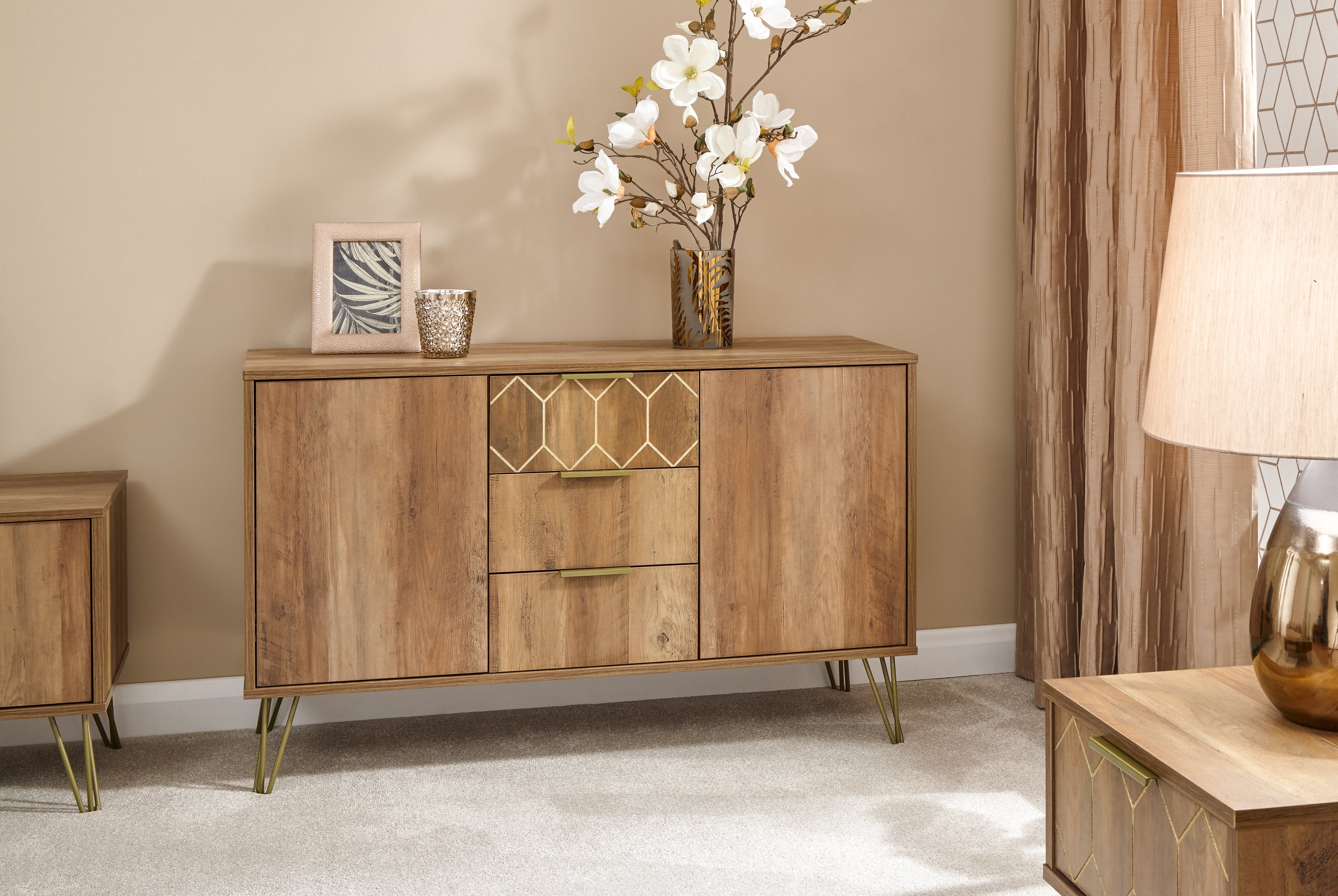 Orleans 2 Door 3 Drawer Cabinet Mango – GFW, view 2