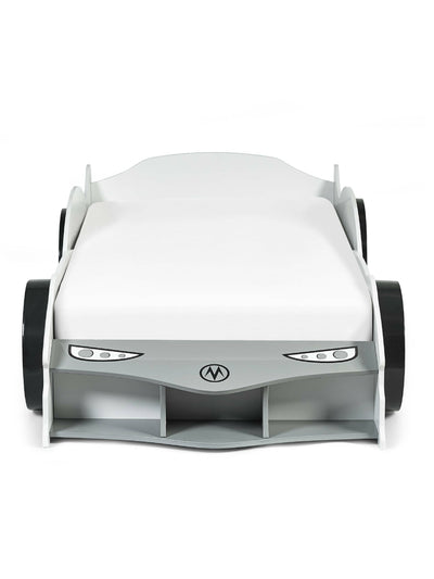 Storm White and Grey High Gloss 90cm Single Race Car Bed – Julian Bowen, view 3