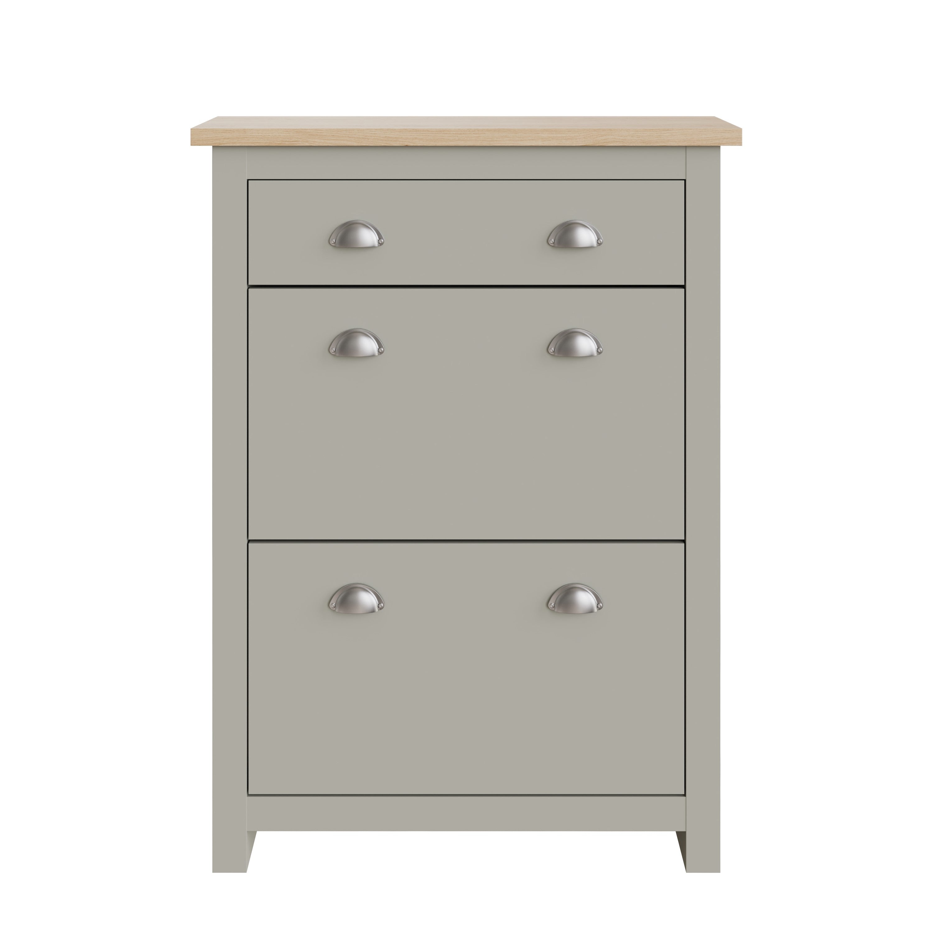 Lancaster 2Dr 1Drw Shoe Cabinet Grey – GFW