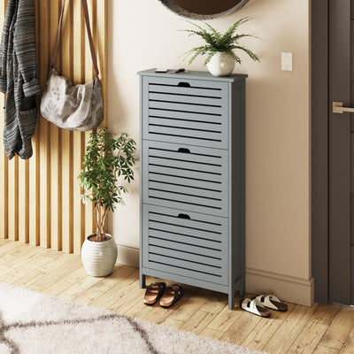 Bergen Three Tier Shoe Cabinet – Grey
