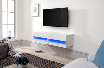 Galicia 120Cm Wall TV Unit With Led White – GFW, view 10
