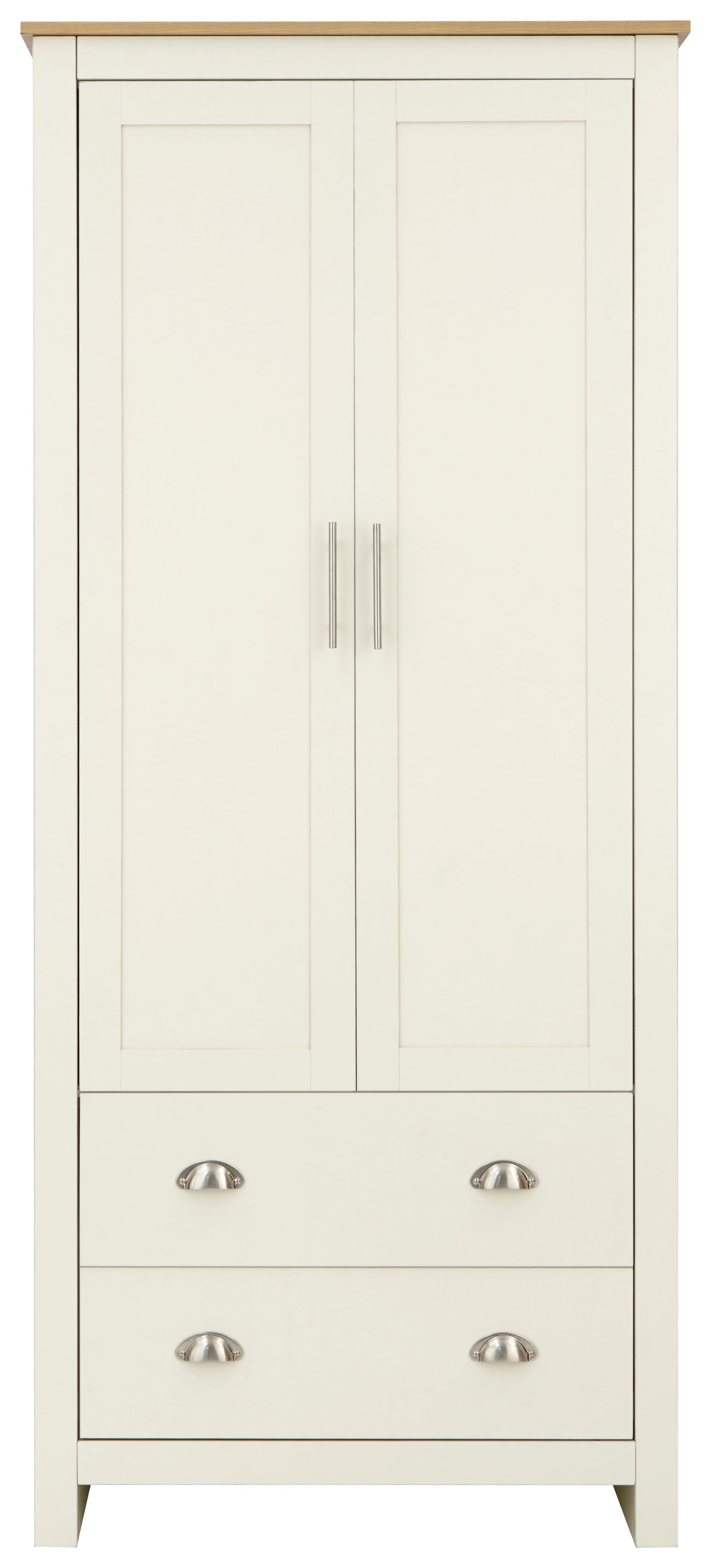 Lancaster 2 Door 2 Drawer Wardrobe Cream – GFW, view 10