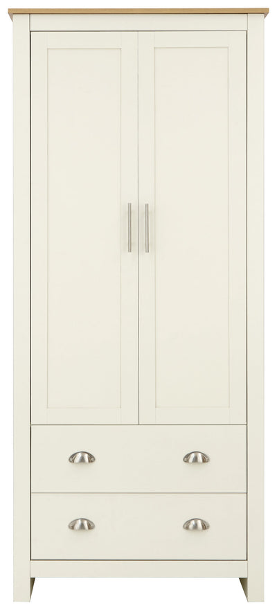 Lancaster 2 Door 2 Drawer Wardrobe Cream – GFW, view 10