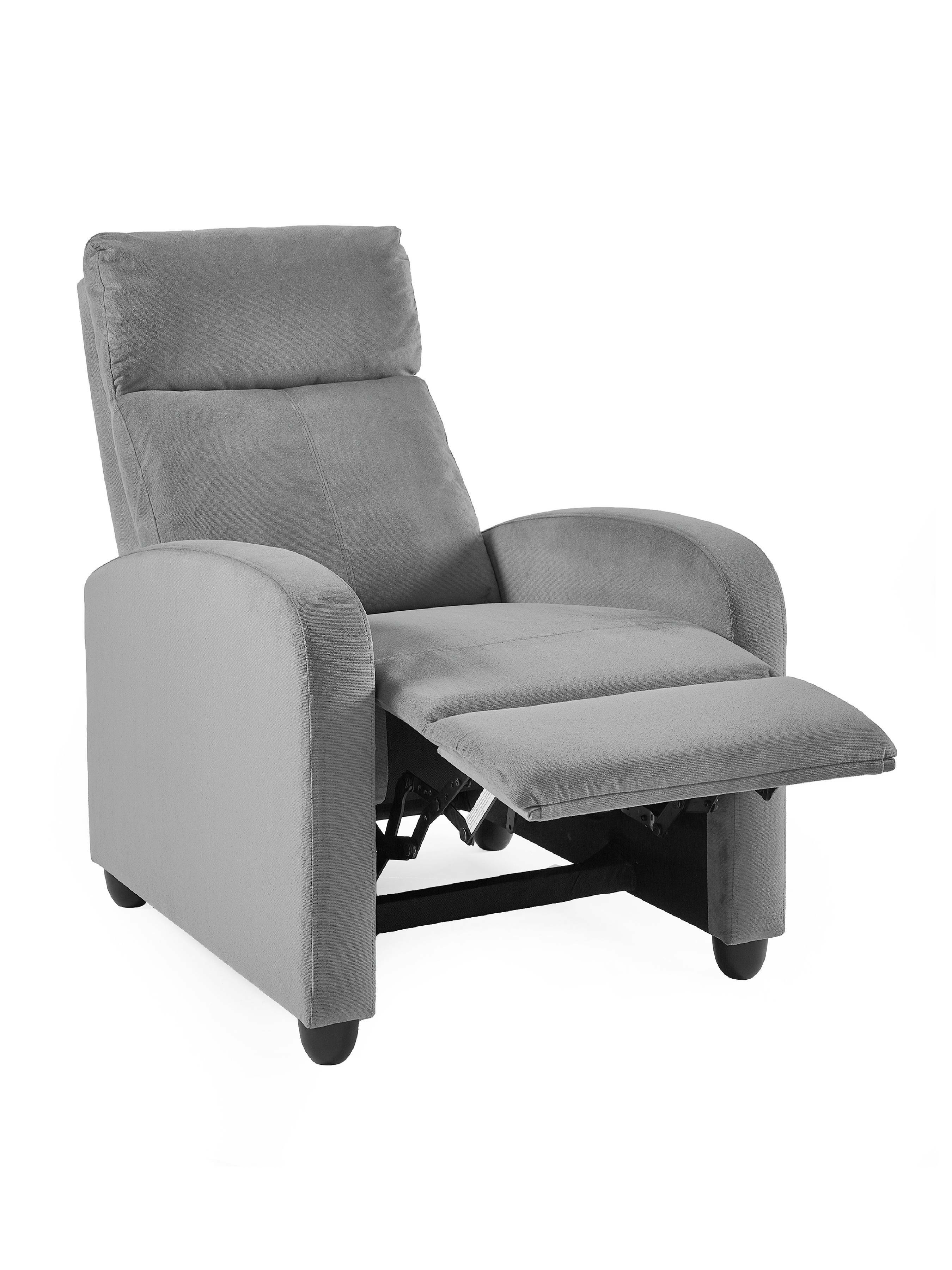 Vivo Grey Chenille Reclining Arm Chair – Julian Bowen, view 3