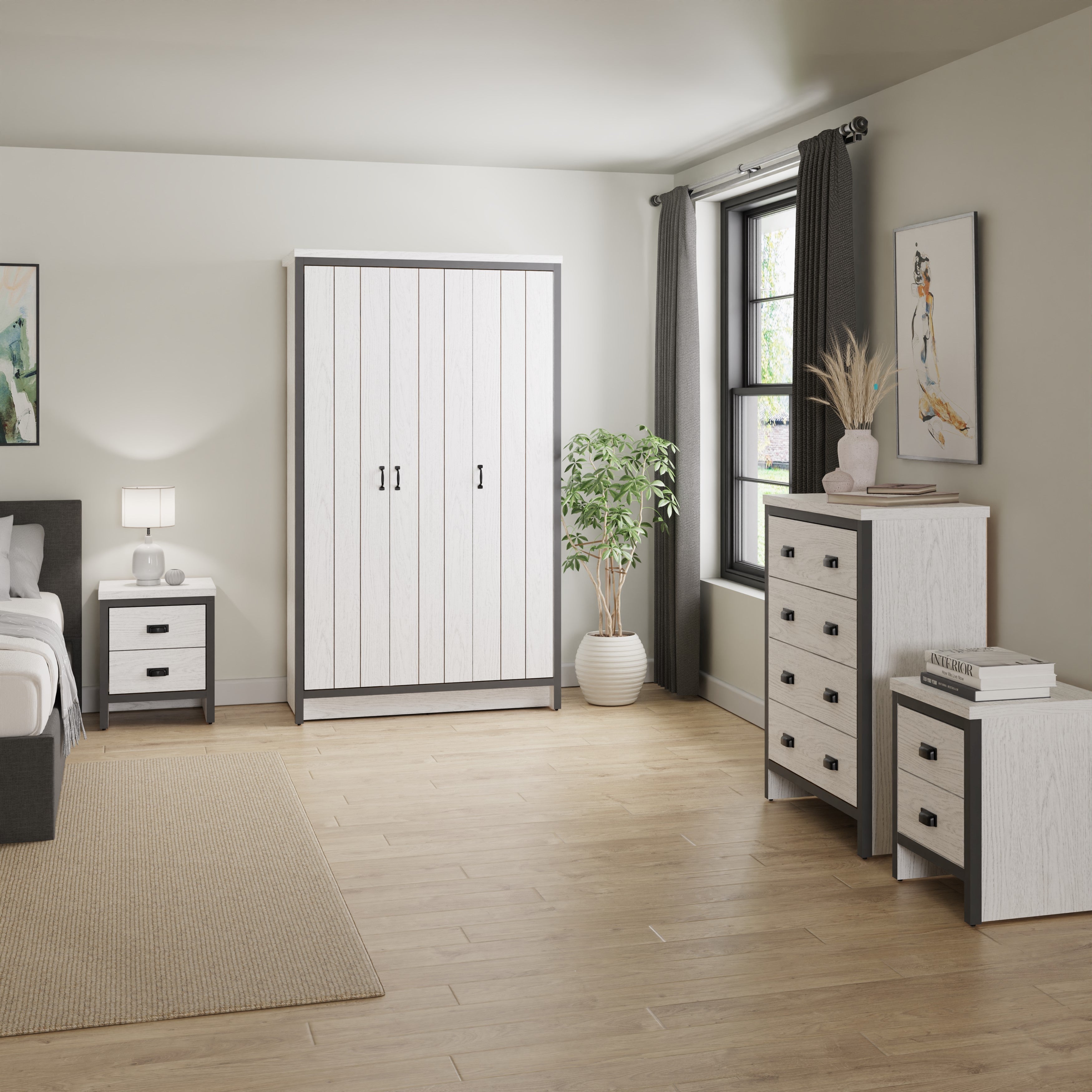 Boston 4 Drawer Chest White – GFW, view 5