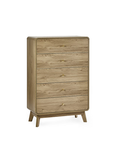 Ingrid 5 Drawer Chest Oak – Julian Bowen