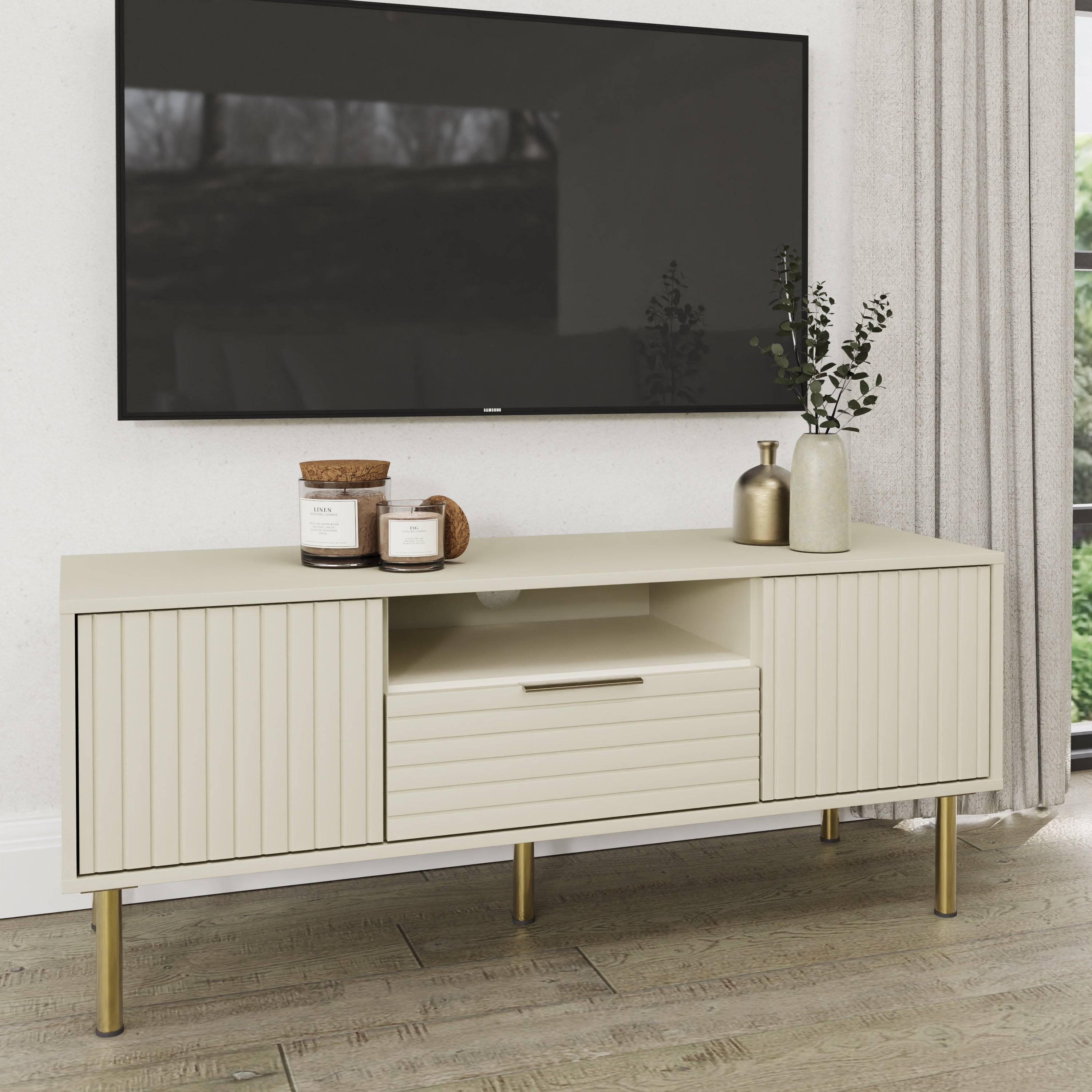 Nervata TV Unit Ivory – GFW, view 2