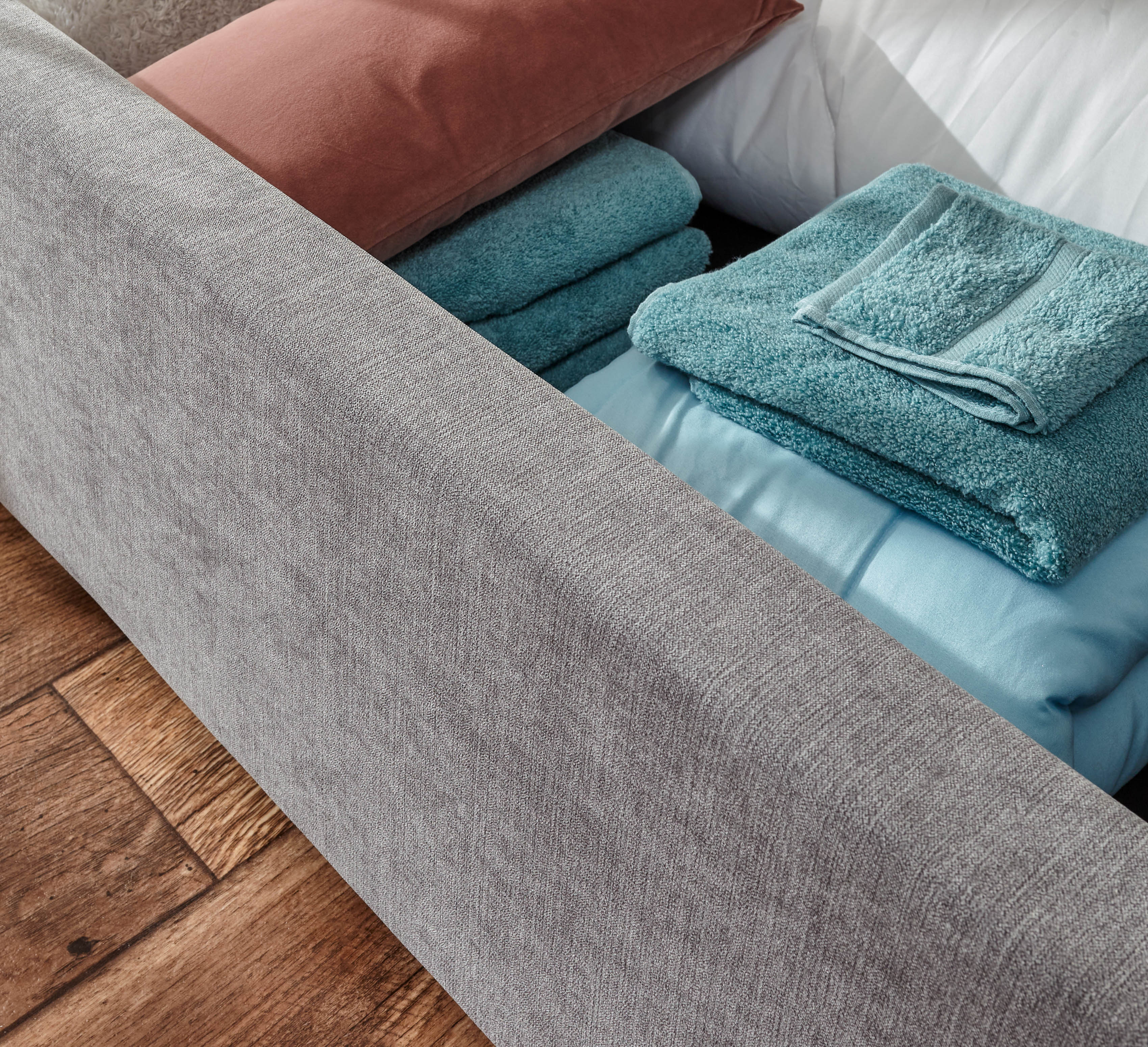 Dakota Ottoman Bed With Solid Base Platinum – GFW, view 9
