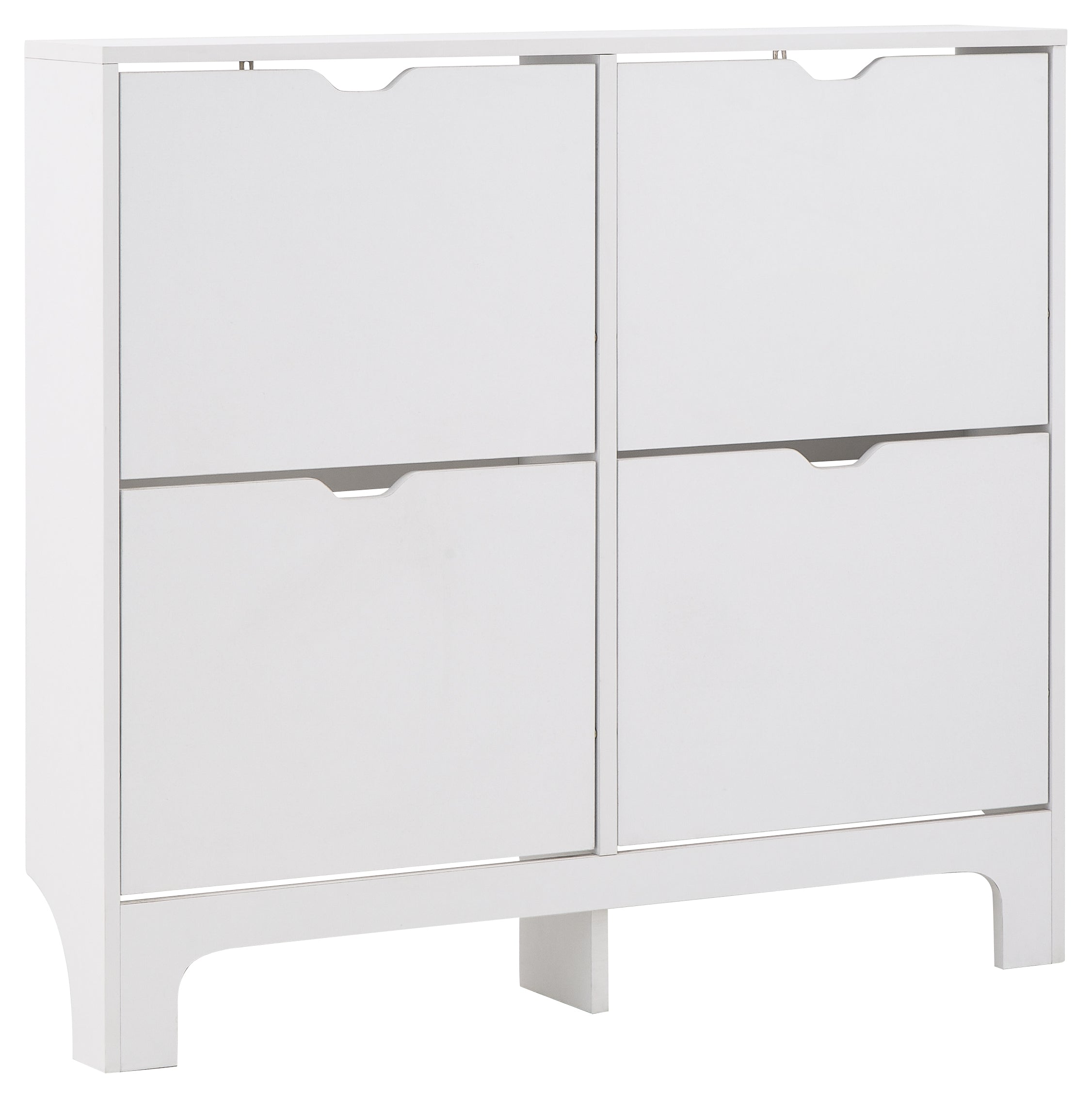 Narrow 4 Drawer Shoe Cabinet – White