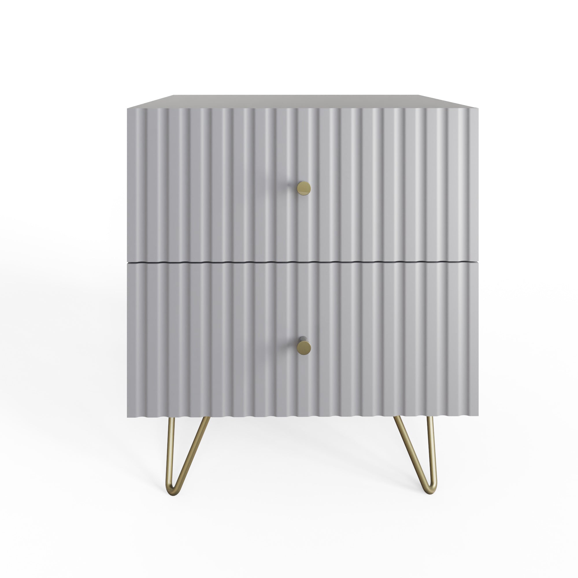 Thalia 2 Drawer Bedside Table – Grey