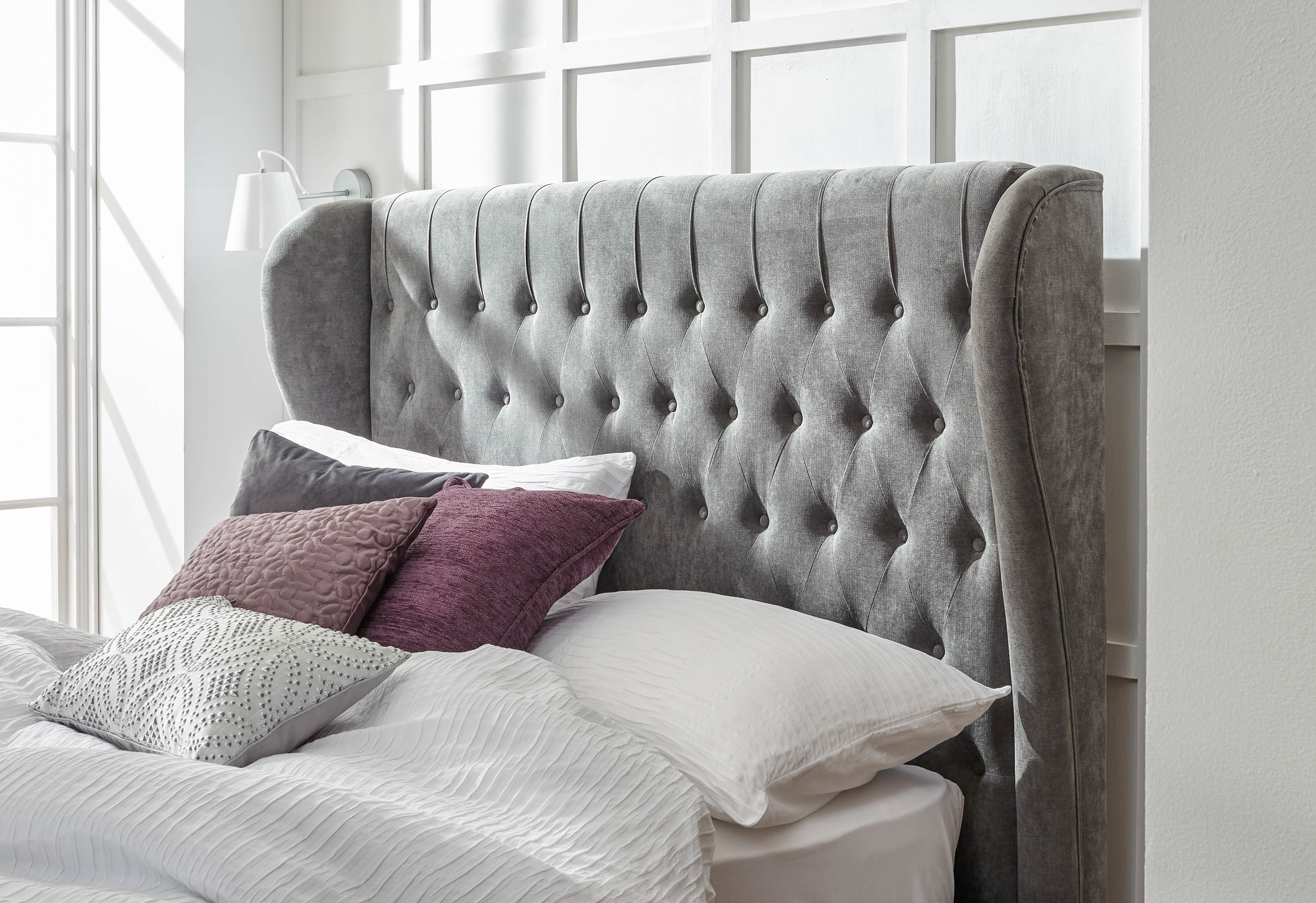 Dakota Ottoman Bed With Solid Base Grace Pewter – GFW, view 6