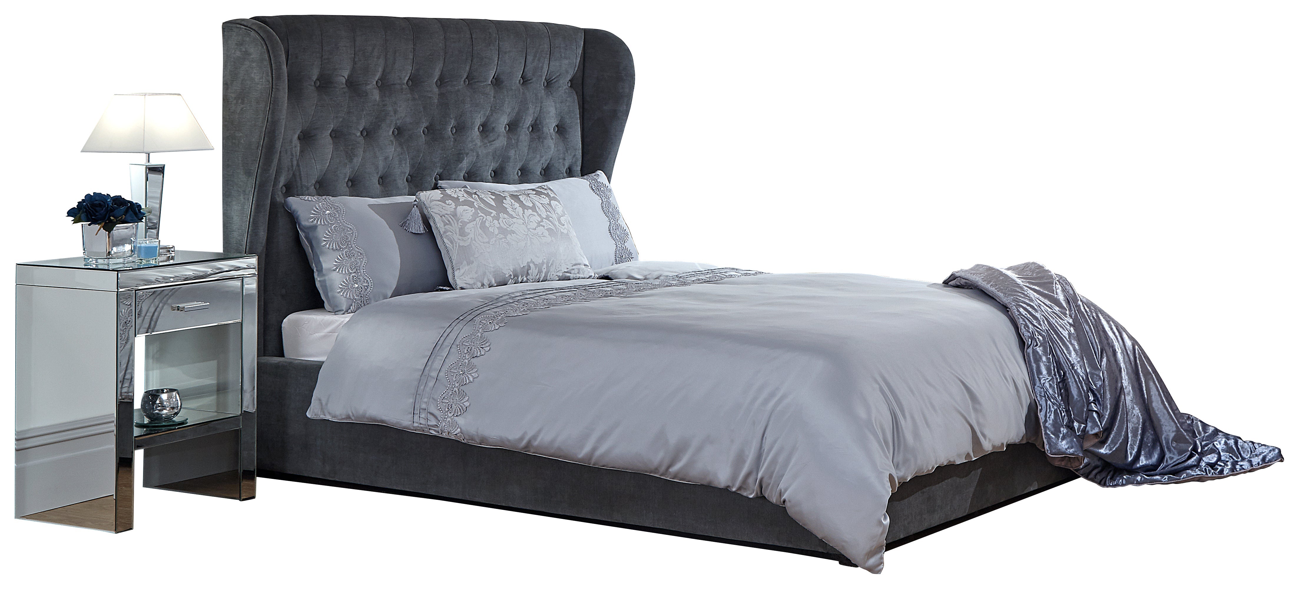 Dakota Ottoman Bed With Solid Base Grace Pewter – GFW