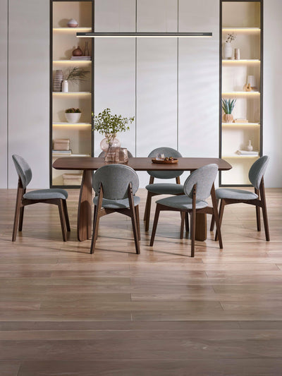 Artemis Curved Leg Walnut Dining Table – Julian Bowen, view 16