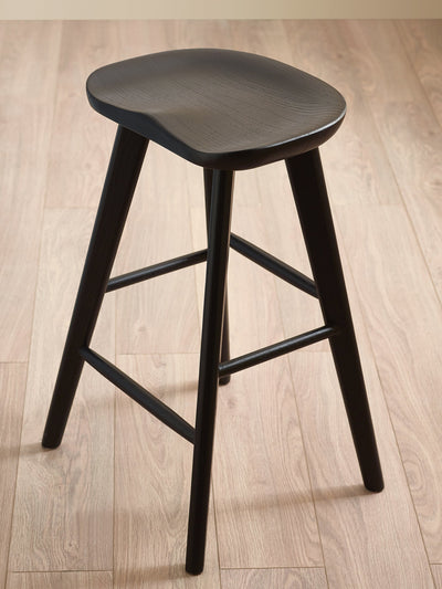 Mulu Black Solid Oak Bar Stool – Julian Bowen, view 8