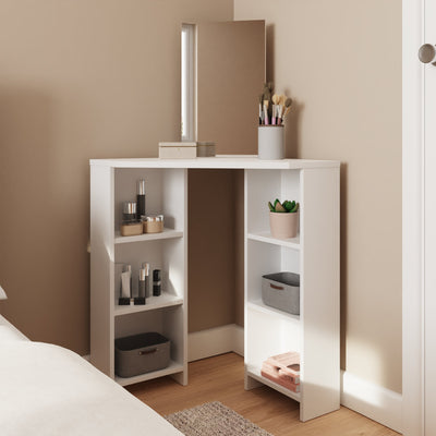 Frances Corner Dressing Table White – GFW, view 3