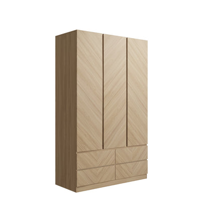 Catania 3 Door 4 Drawer Wardrobe Euro Oak – GFW, view 4