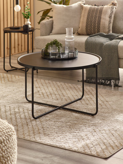 Sagrada Round Black Coffee and Lamp Table Set – Julian Bowen, view 6