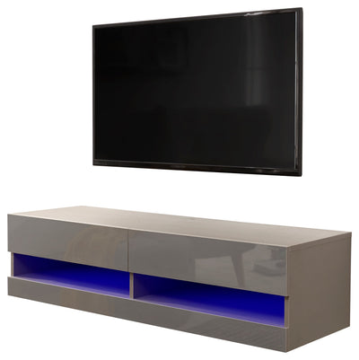 Galicia 120Cm Wall TV Unit With Led Grey – GFW