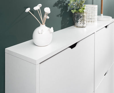 Narrow 6 Drawer Shoe Cabinet – White