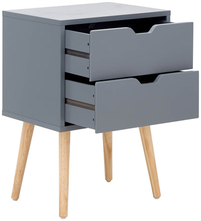 Nyborg Single 2 Drawer Bedside – Dark Grey