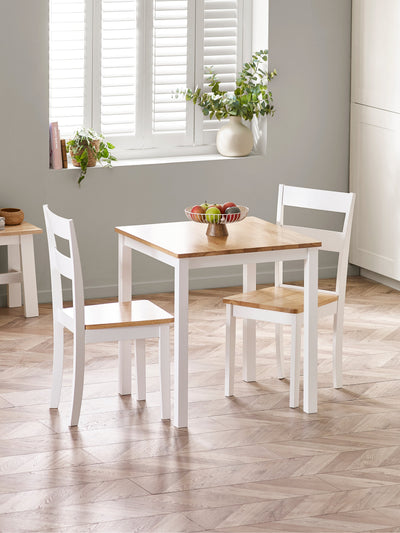 Linwood White and Oak 69cm Square Dining Table – Julian Bowen, view 2