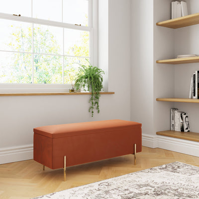 Mystica Ottoman Storage Bench Russet – GFW, view 2