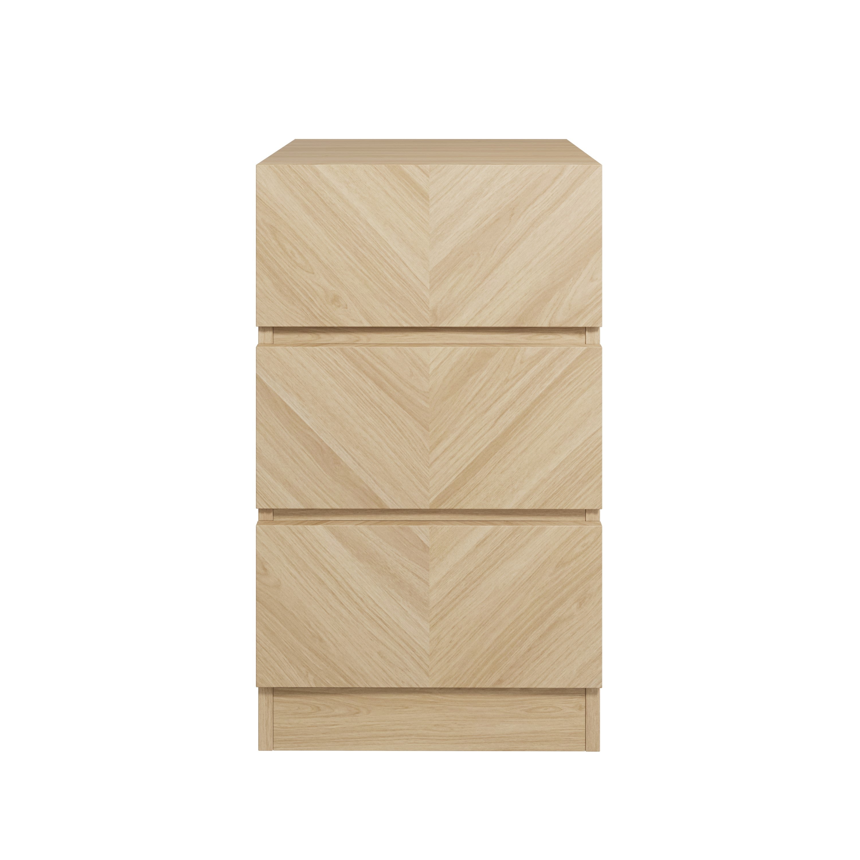 Catania 3 Drawer Bedside Table Euro Oak – GFW
