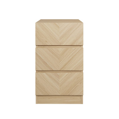 Catania 3 Drawer Bedside Table Euro Oak - Twin Pack – GFW, view 3