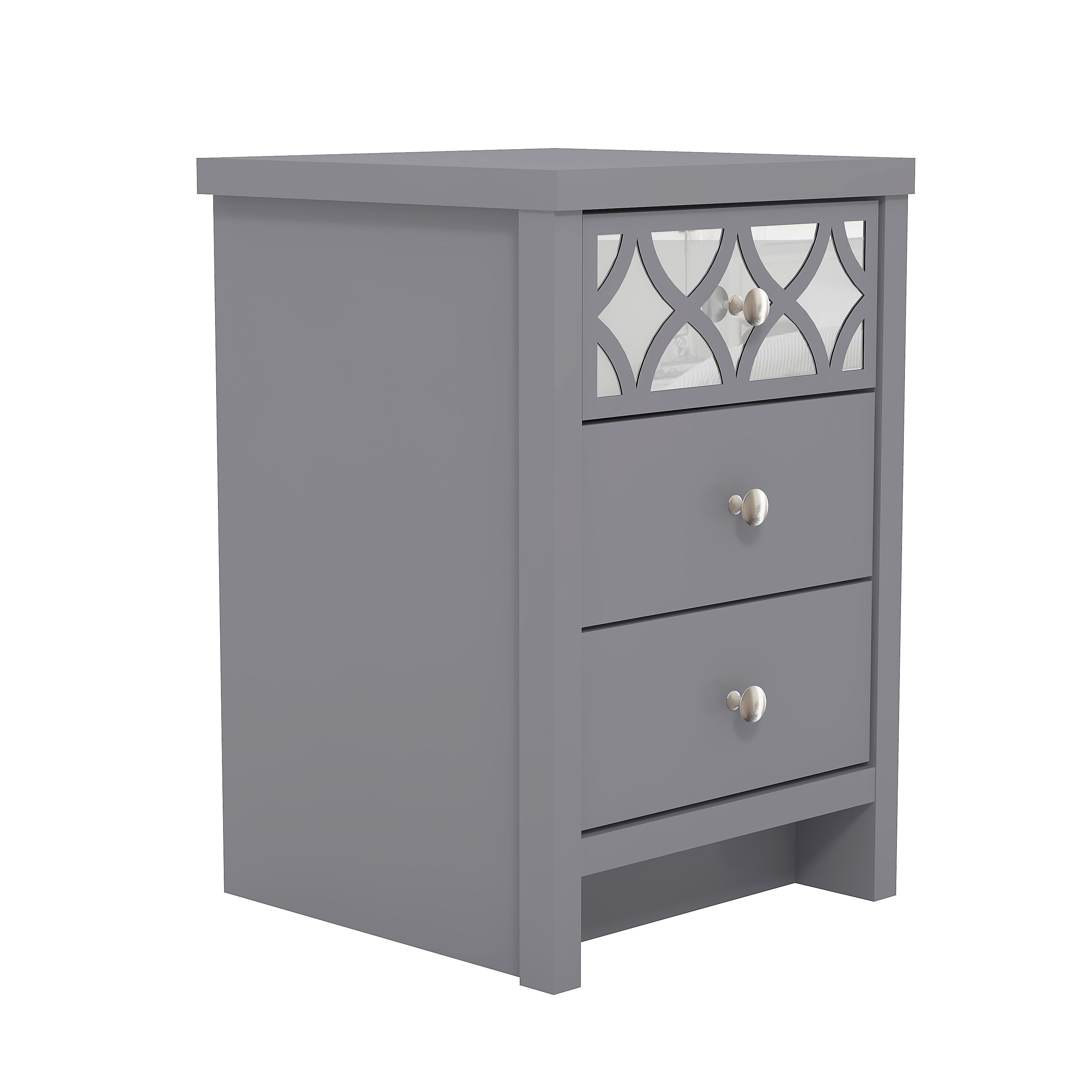 Arianna 3 Drawer Bedside Table – Cool Grey