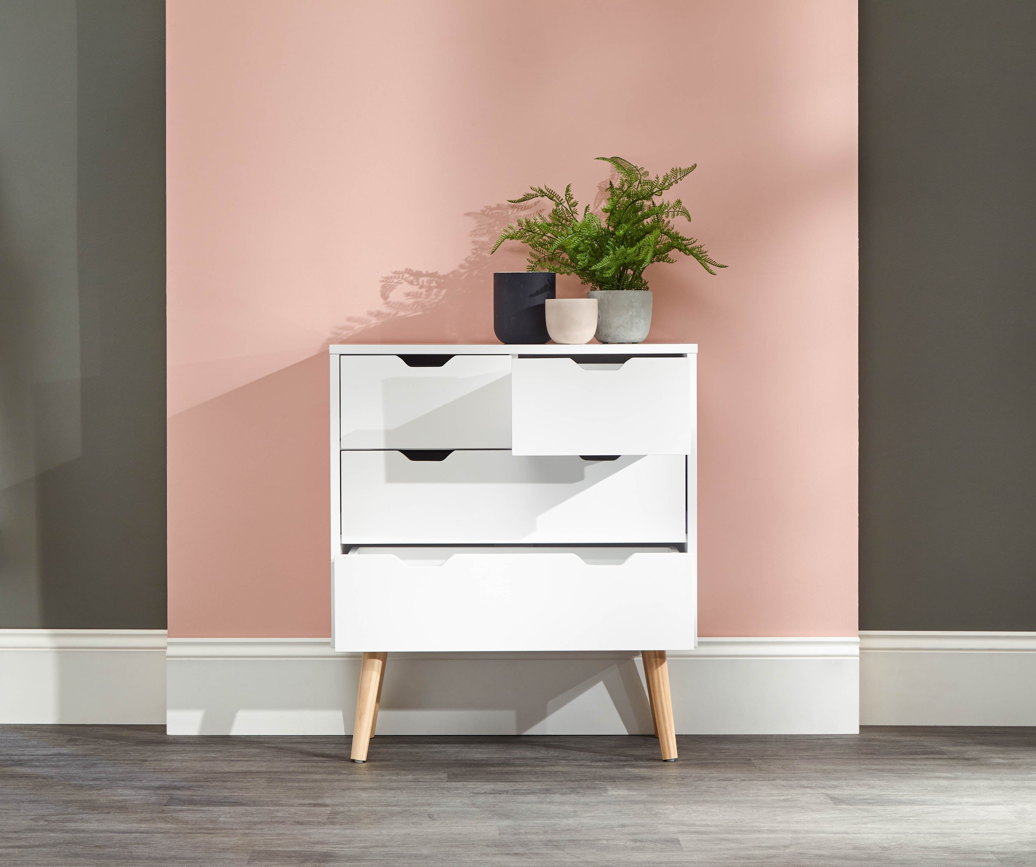 Nyborg 2+2 Drawer Chest – White