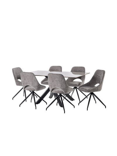 Jonah Grey Chenille Upholstered Dining Chairs (Set of 2) – Julian Bowen, view 8