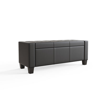 Verona Ottoman Bench Black Pu – GFW