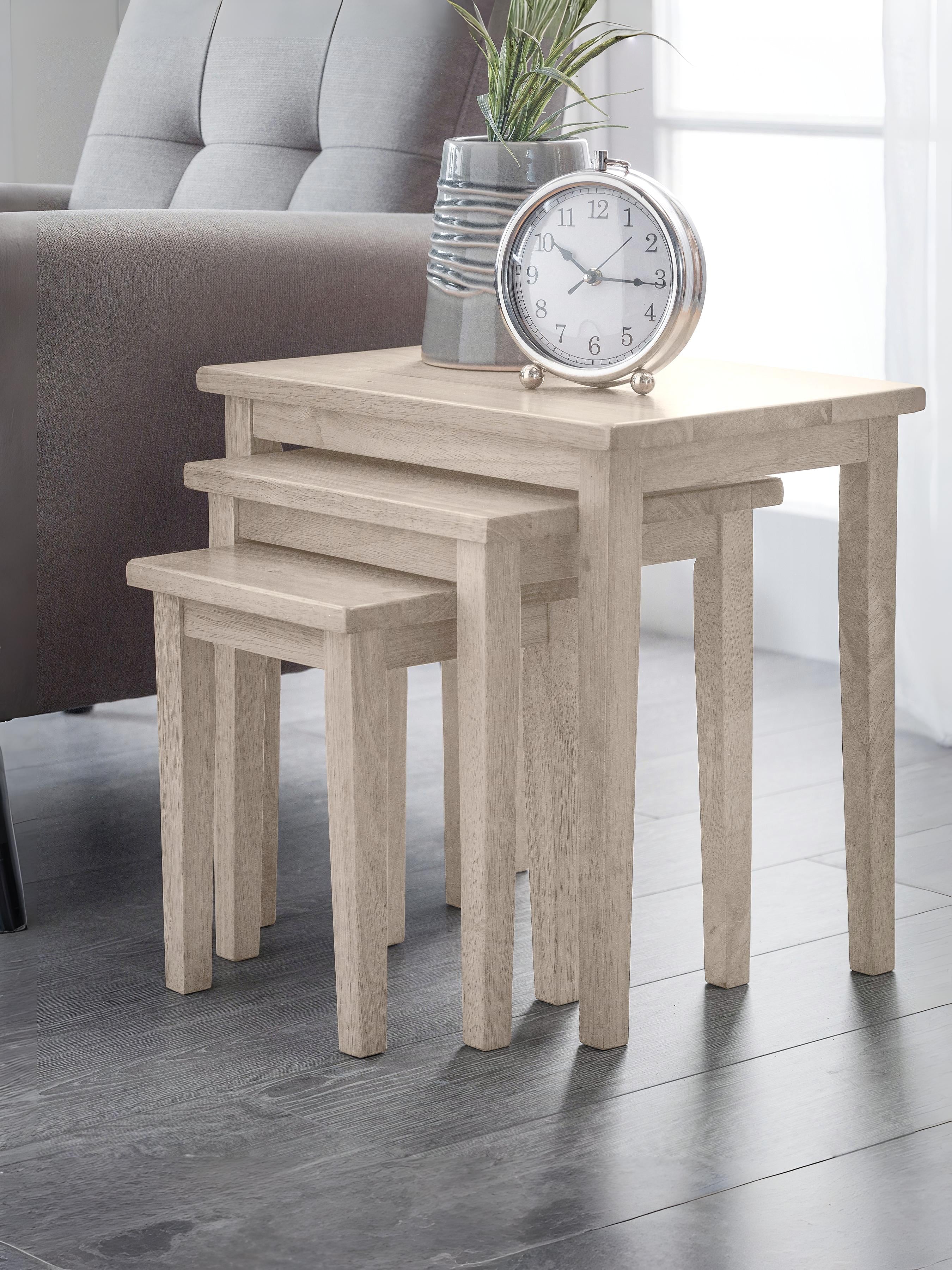 Cleo White Wash Nest of Tables – Julian Bowen, view 2