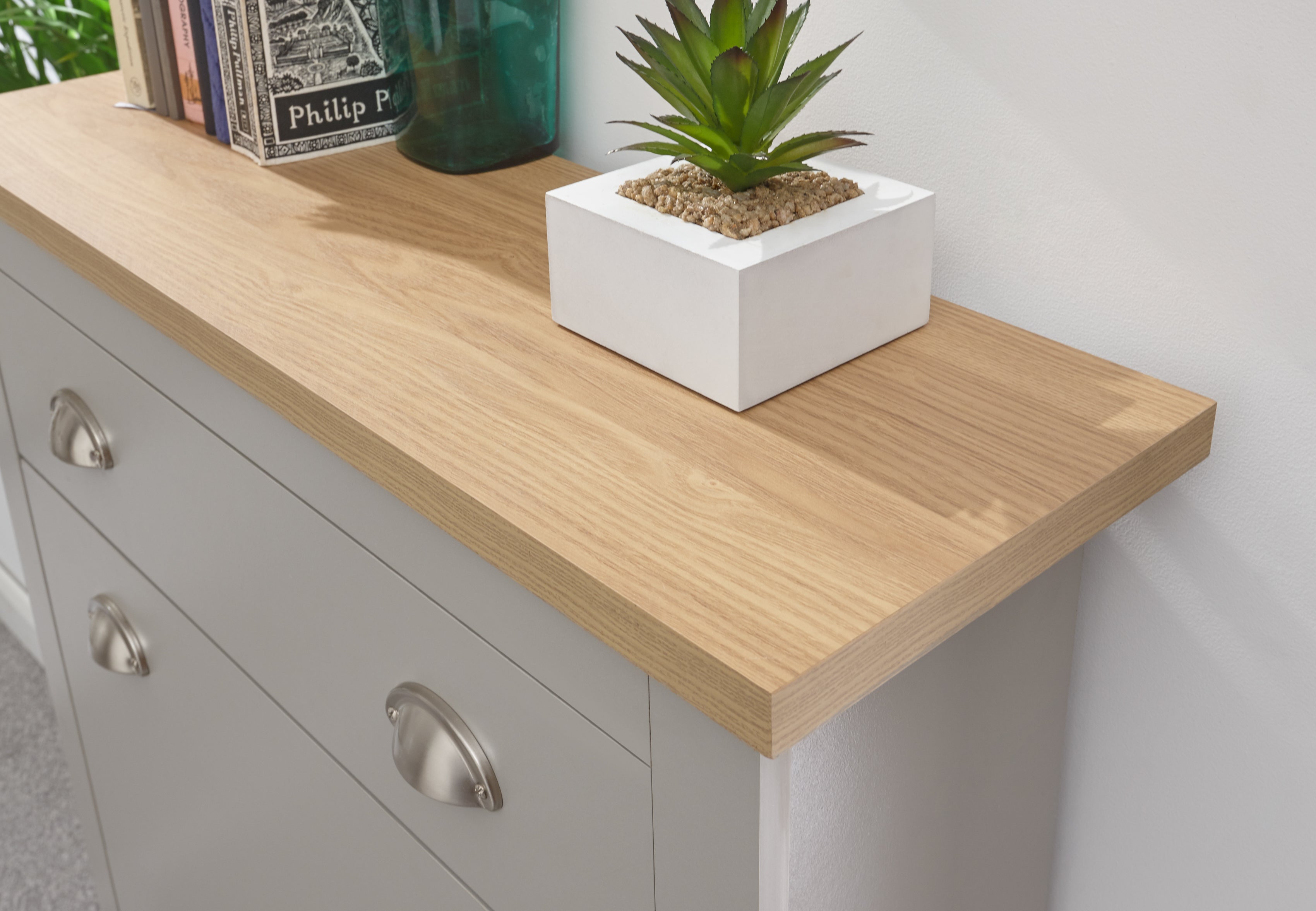 Lancaster 2Dr 1Drw Shoe Cabinet Grey – GFW, view 10