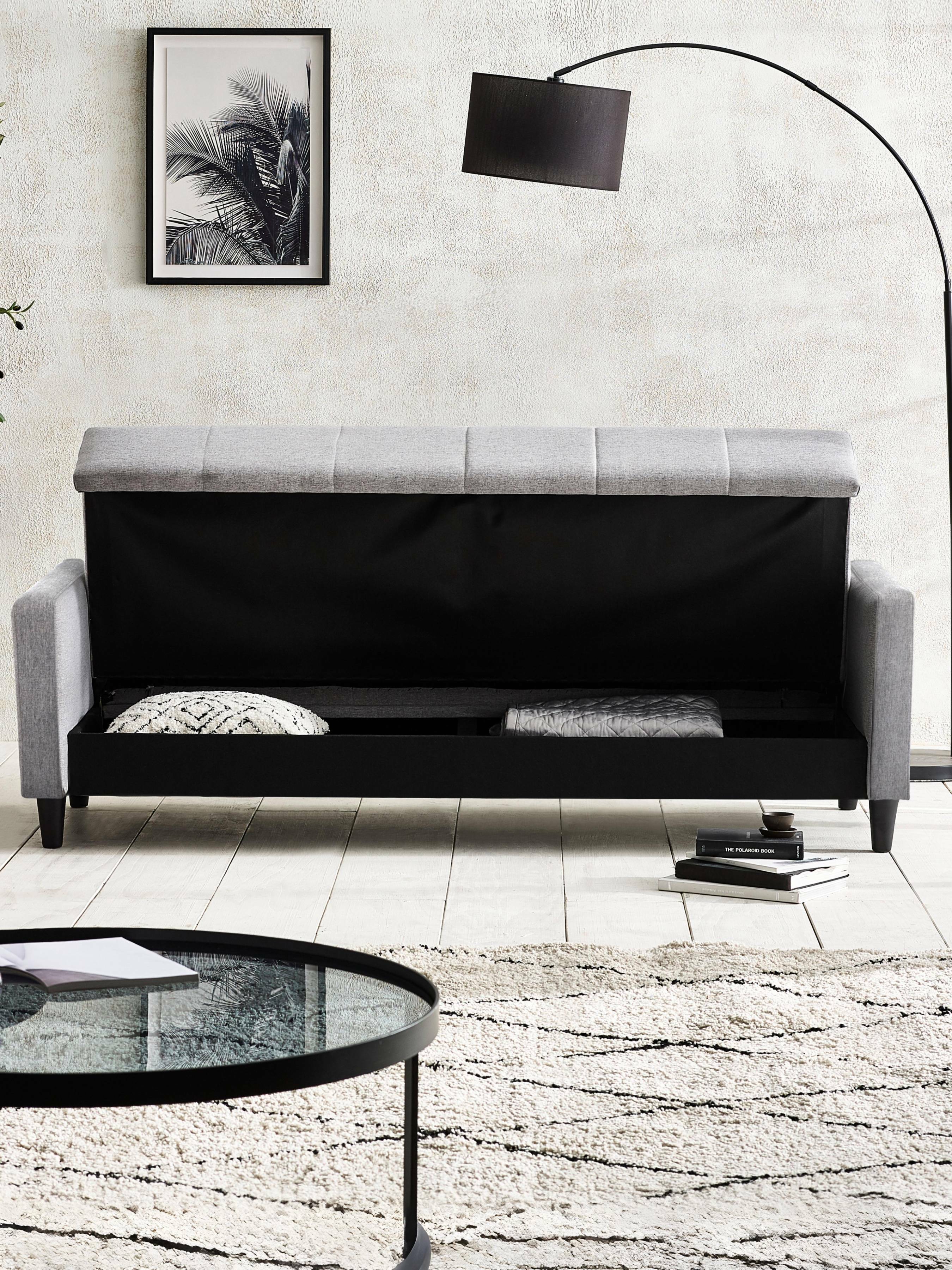 Alfie 3 Seater Grey Linen Storage Sofabed – Julian Bowen, view 17