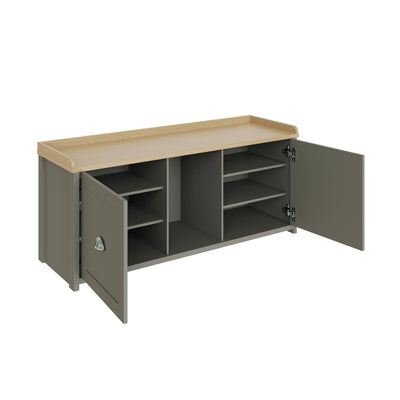 Lancaster 2 Door Shoe Bench Grey – GFW, view 4