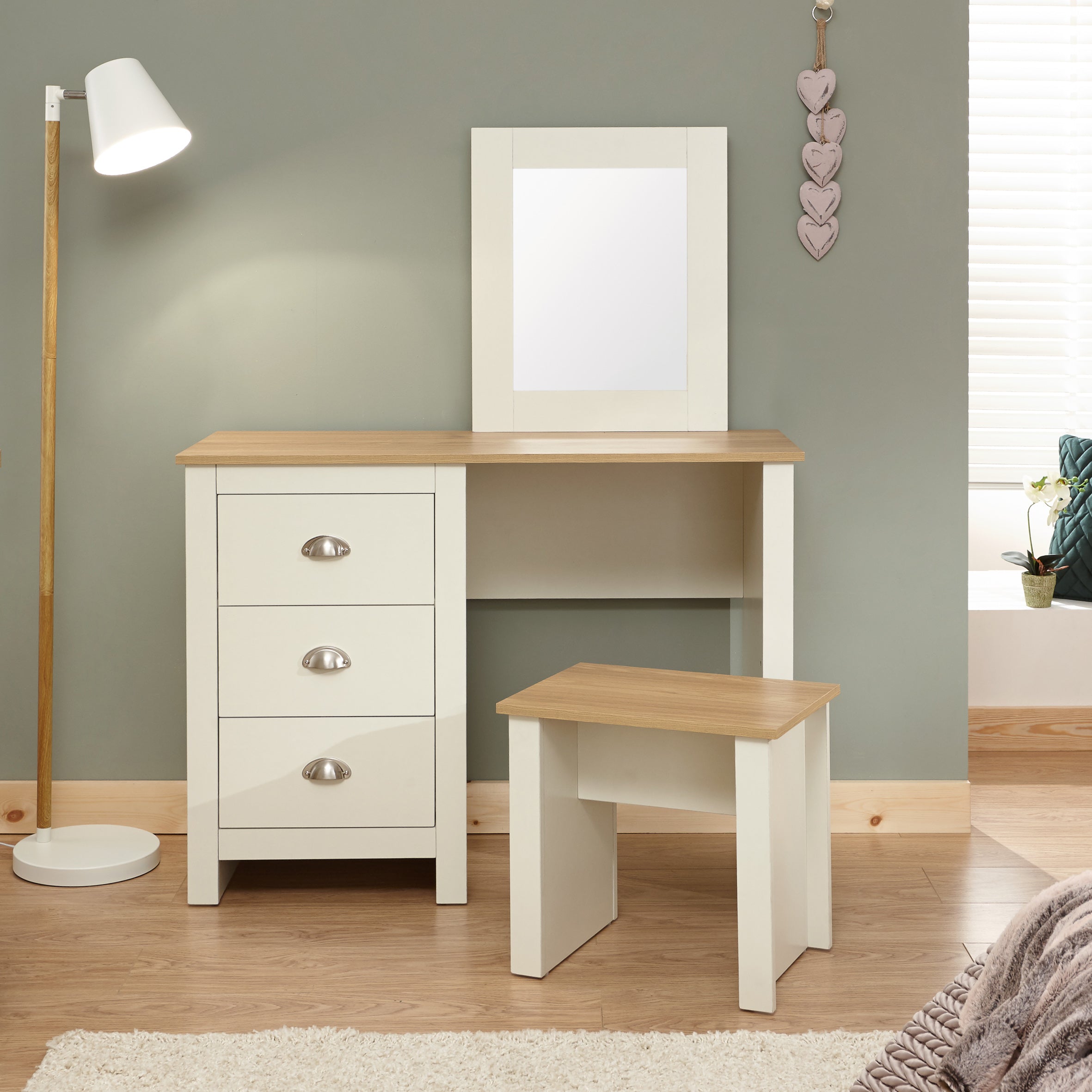 Lancaster Dressing Table Set Cream – GFW, view 5
