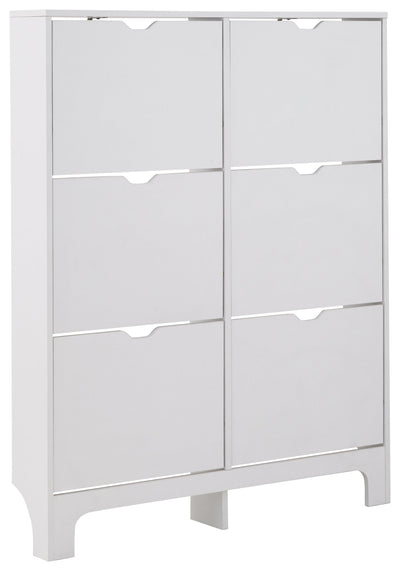 Narrow 6 Drawer Shoe Cabinet – White