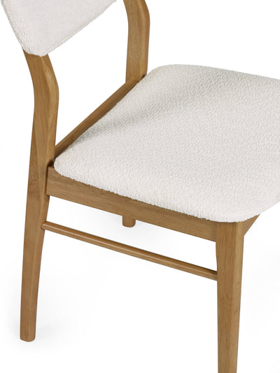 Theia White Boucle Upholstered Dining Chairs (Set of 2) – Julian Bowen, view 2