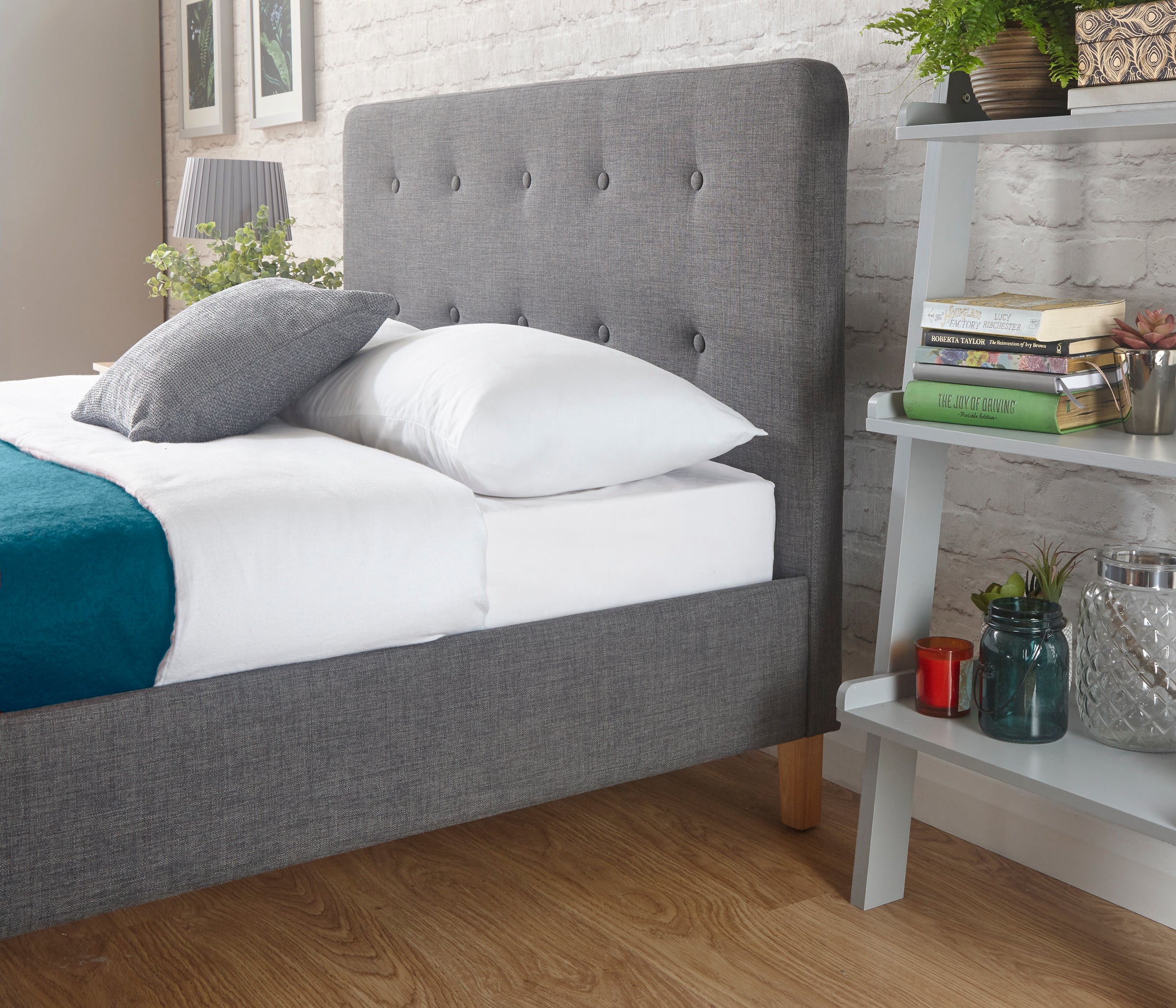 Ashbourne Fabric Upholstered Bed Grey – GFW, view 39