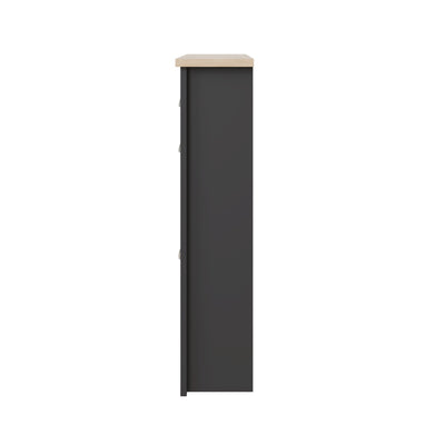 Lancaster 2Dr 1Drw Shoe Cabinet Black – GFW, view 5