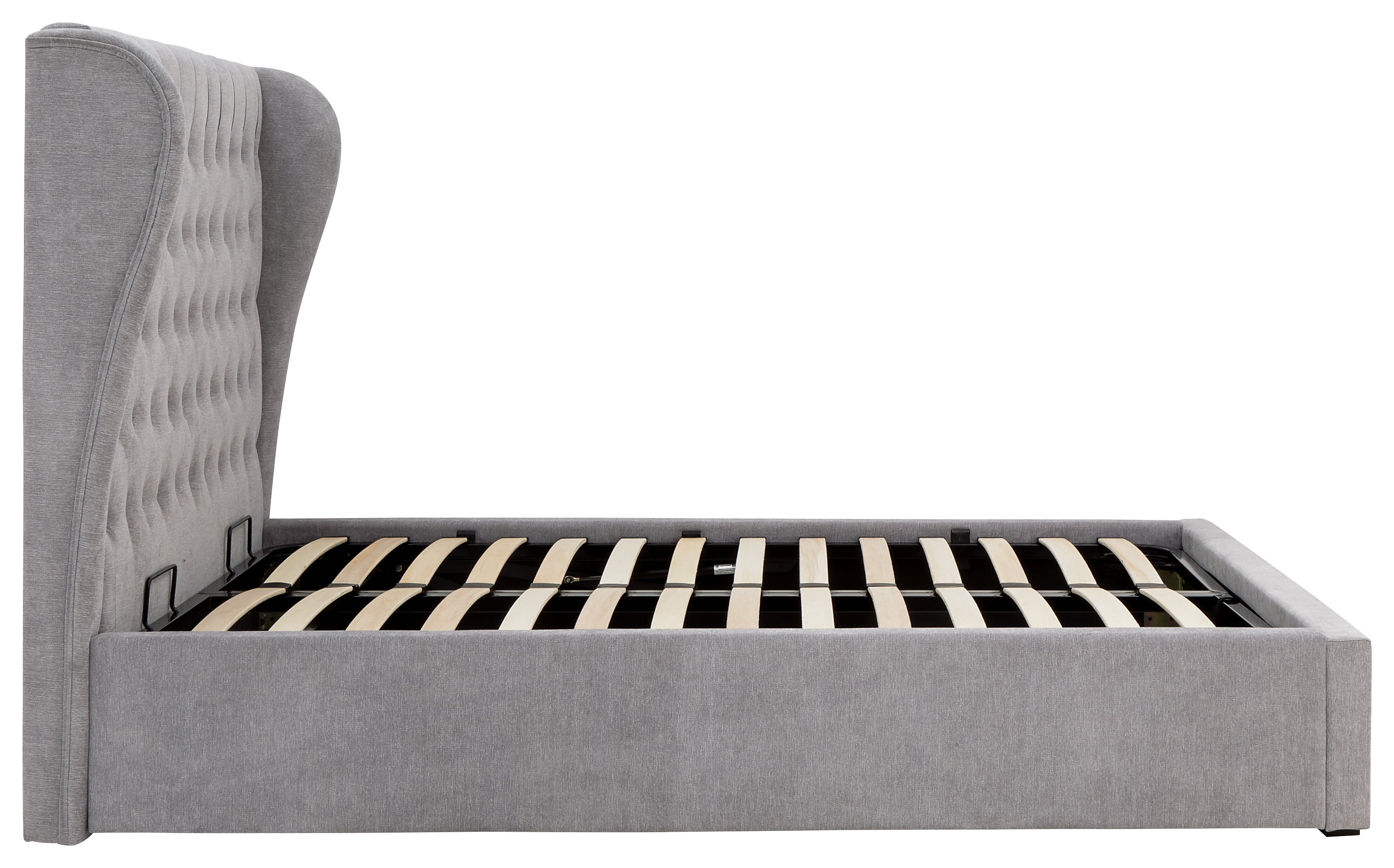 Dakota Ottoman Bed With Solid Base Platinum – GFW, view 20