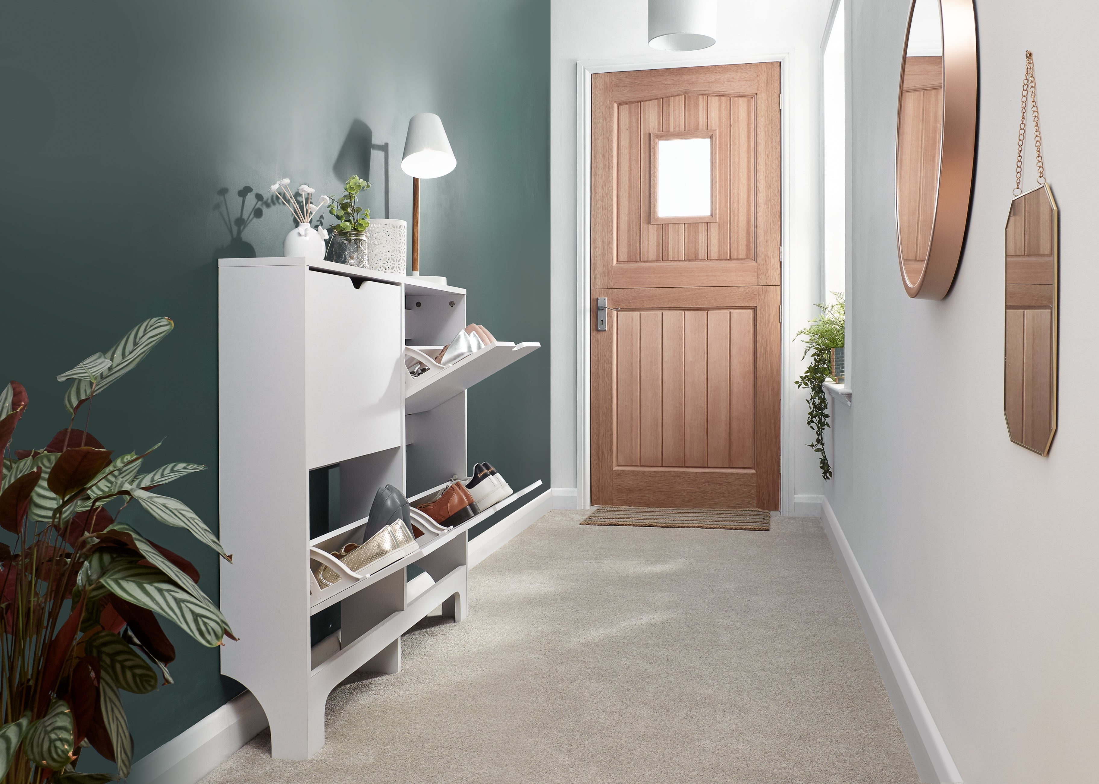 Narrow 4 Drawer Shoe Cabinet – White