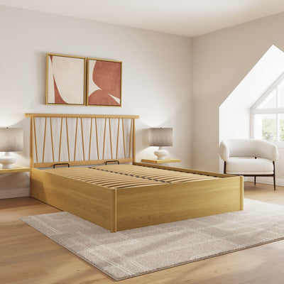 Fusum Spindle Ottoman Bed - Oak – GFW, view 6